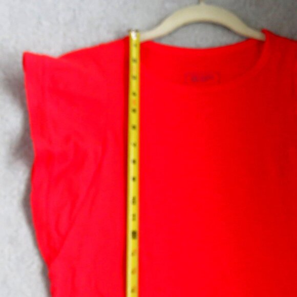 Candace Cameron Bure Breezy Orange 100% Cotton Flutter Cap Sleeve Top Size XXS - Picture 11 of 16
